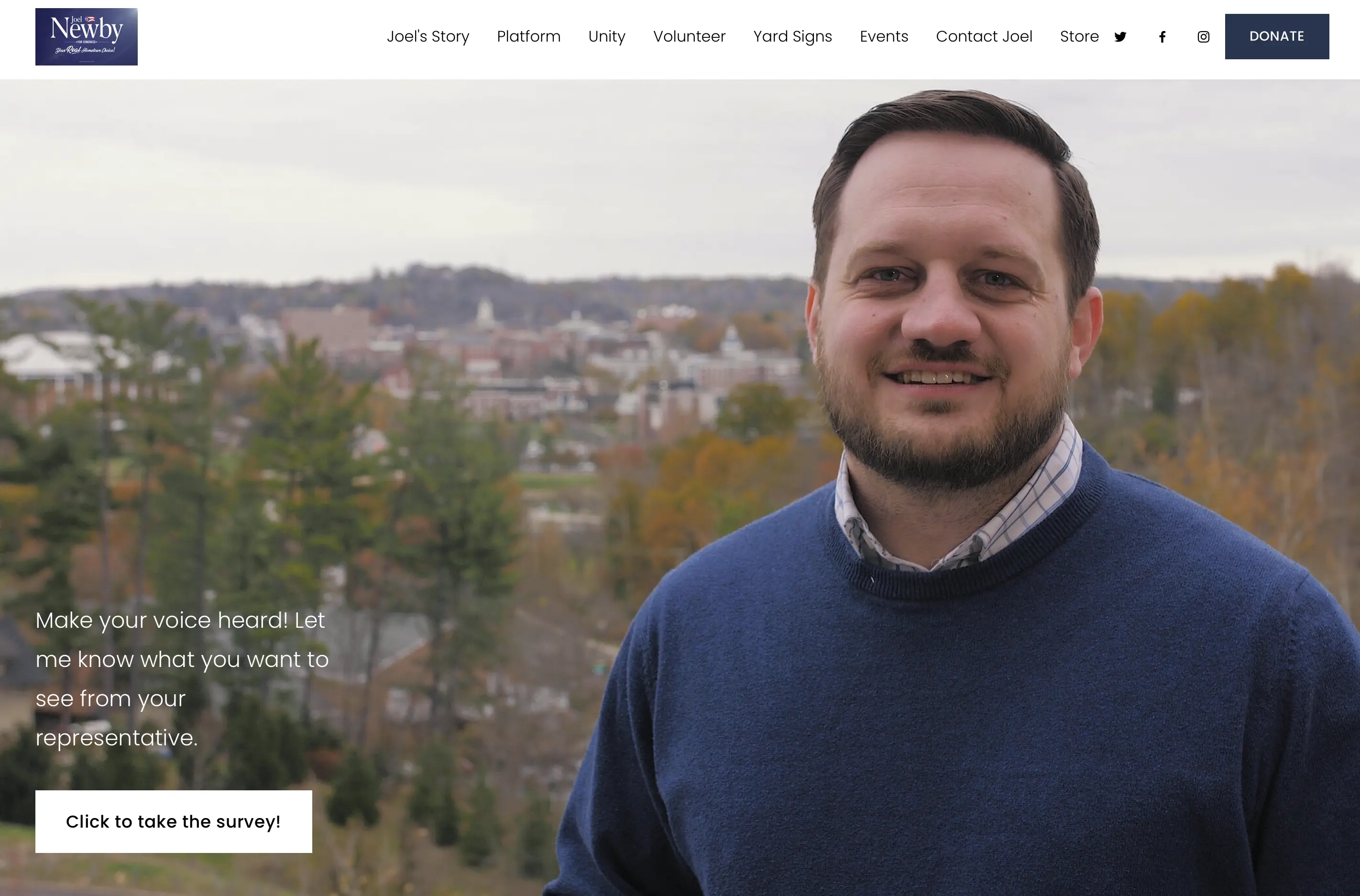 Screenshot of Newby for Congress website