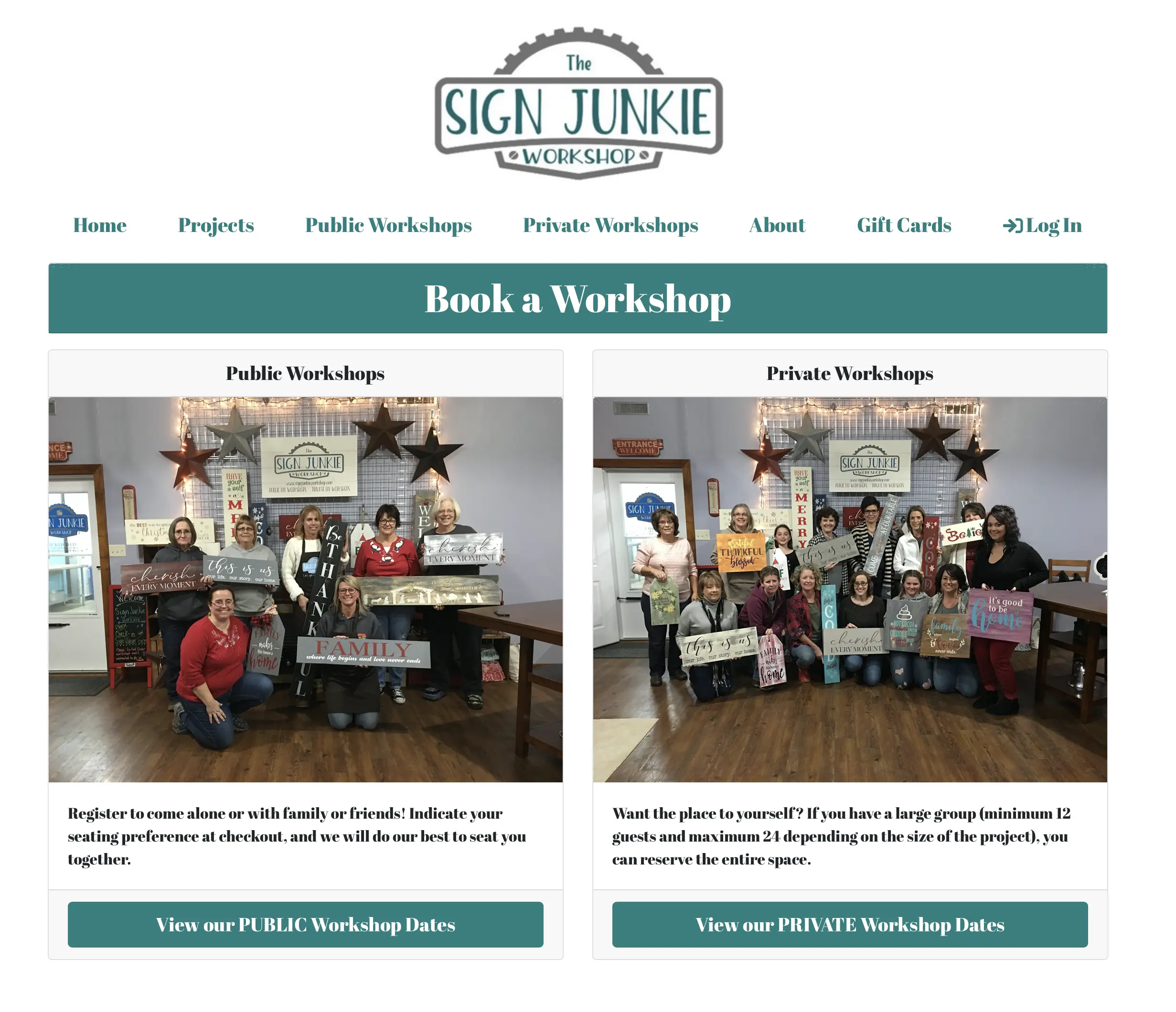 Screenshot of Sign Junkie website